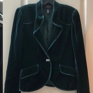 Green velvet formal jacket